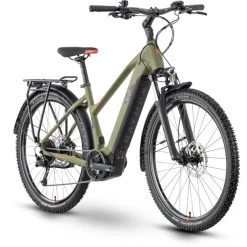 R-raymon Vélos De Trekking électriques CrossRay E 5.0 Trapèze, Olive/noir