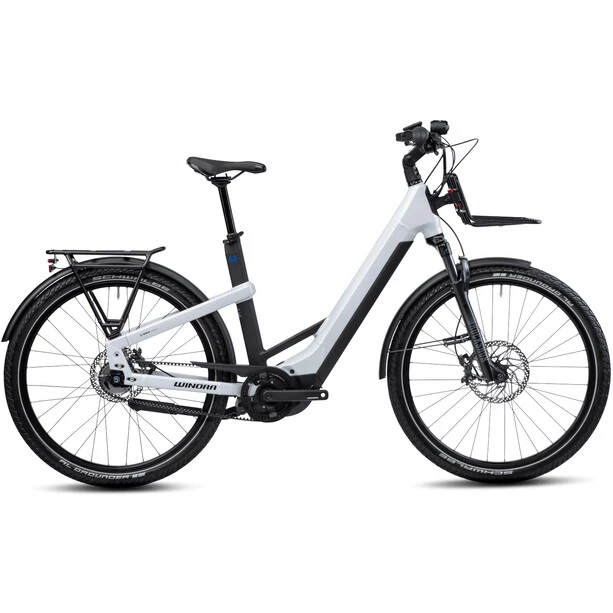 Winora Vélos De Trekking électriques Yakun R5 Pro Low Step, Blanc/noir 1 Winora Vélos De Trekking électriques Yakun R5 Pro Low Step, Blanc/noir